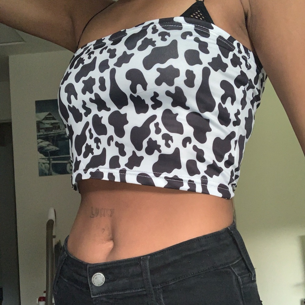 cow print tube top